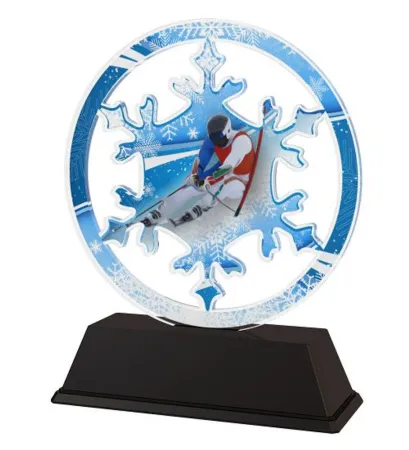 Akrylátová trofej CBCUS003M7 | Sjezdové lyžování Výška cm: 14, Šířka cm: 11