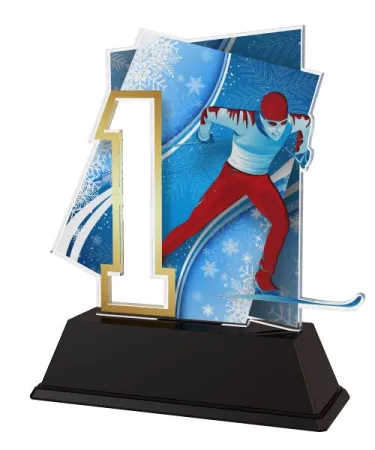 Akrylátová trofej NCUFS001M1 | Běžky Výška cm: 14, Šířka cm: 13