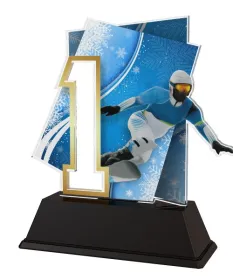 Akrylátová trofej NCUFS001M4 | Snowboard Výška cm: 13, Šířka cm: 12