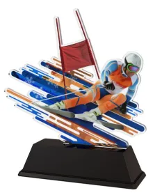 Akrylátová trofej FAZ001M1 | Sjezdové lyžování Výška cm: 16, Šířka cm: 14