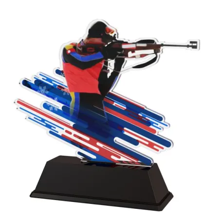 Akrylátová trofej FAZ001M6 | Biatlon Výška cm: 15, Šířka cm: 13