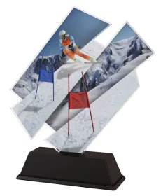 Akrylátová trofej ACZCS001M1 | Sjezdové lyžování Výška cm: 19, Šířka cm: 16.5