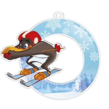 Akrylátová medaile MDAKM16 | Sjezdové lyžování Průměr cm: 6, Stuha: ST14