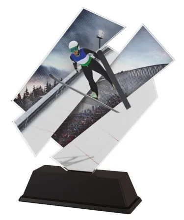Akrylátová trofej ACZCS001M5 | Skoky na lyžích Výška cm: 17, Šířka cm: 15