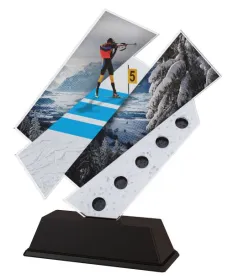Akrylátová trofej ACZCS001M6 | Biatlon Výška cm: 19, Šířka cm: 16.5