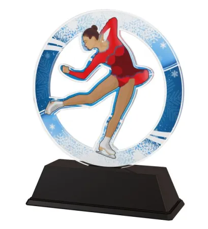Akrylátová trofej CBCUS001M10 | Krasobruslení Výška cm: 13, Šířka cm: 10