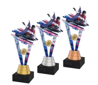 Akrylátová trofej ACUTSM003 | Snowboard Výška cm: 25, Barva: stříbro, Podstavec: bílý