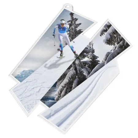 Akrylátová medaile MDAZ0011M53 | Běžky Průměr cm: 9, Stuha: ST14