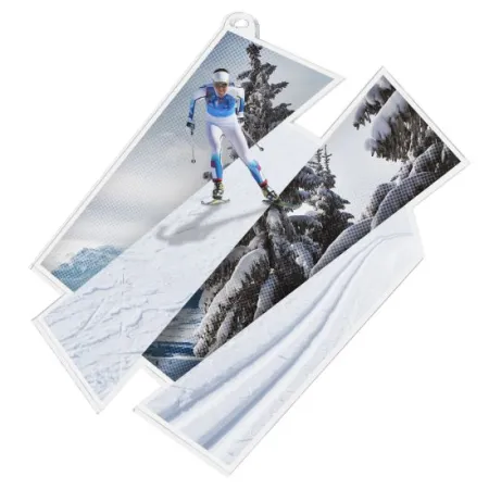 Akrylátová medaile MDAZ0011M53 | Běžky Průměr cm: 9, Stuha: ST14