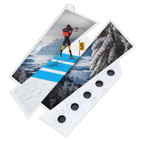 Akrylátová medaile MDAZ0011M56 | Biatlon Průměr cm: 9, Stuha: ST15