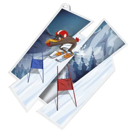 Akrylátová medaile MDAZ0011M57 | Sjezdové lyžování Průměr cm: 9, Stuha: ST13