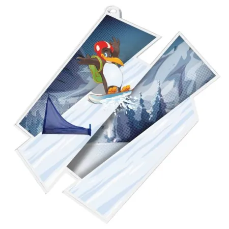 Akrylátová medaile MDAZ0011M58 | Snowboard Průměr cm: 9, Stuha: ST5