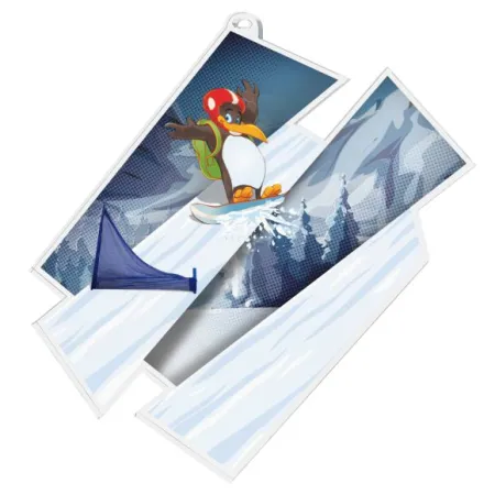 Akrylátová medaile MDAZ0011M58 | Snowboard Průměr cm: 9, Stuha: ST5