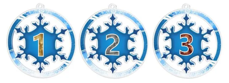 Akrylátová medaile MDAS0070M1 | Čísla Průměr cm: 6, Stuha: ST9, barva stříbro