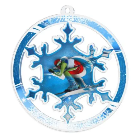 Akrylátová medaile MDAS0070M3 | Sjezdové lyžování Průměr cm: 6, Stuha: ST16