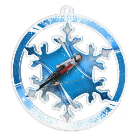 Akrylátová medaile MDAS0070M6 | Skoky na lyžích Průměr cm: 7, Stuha: ST8