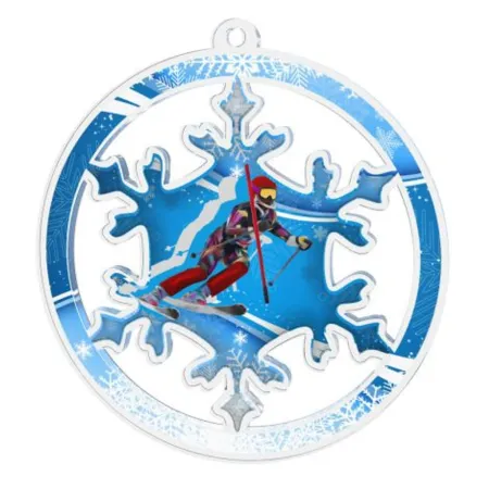 Akrylátová medaile MDAS0070M8 | Sjezdové lyžování Průměr cm: 6, Stuha: ST4