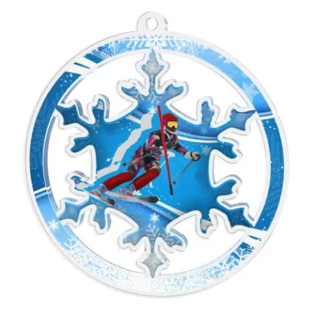 Akrylátová medaile MDAS0070M8 | Sjezdové lyžování Průměr cm: 6, Stuha: ST4