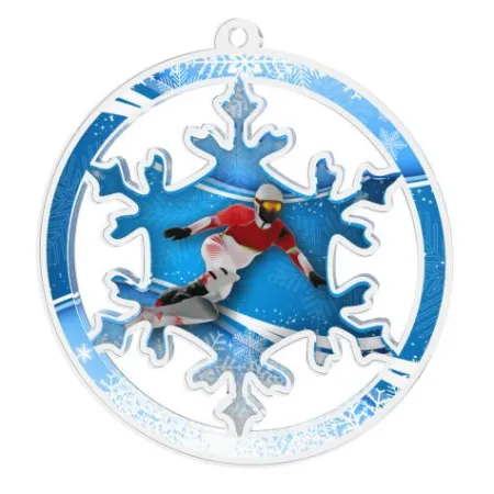 Akrylátová medaile MDAS0070M9 | Snowboard Průměr cm: 5, Stuha: ST1