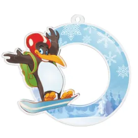 Akrylátová medaile MDAKM17 | Snowboard Průměr cm: 7, Stuha: ST6