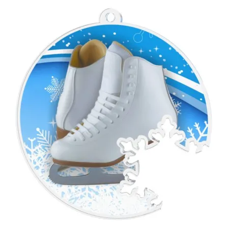 Akrylátová medaile MDAS050M5 | Krasobruslení Průměr cm: 5, Stuha: ST7