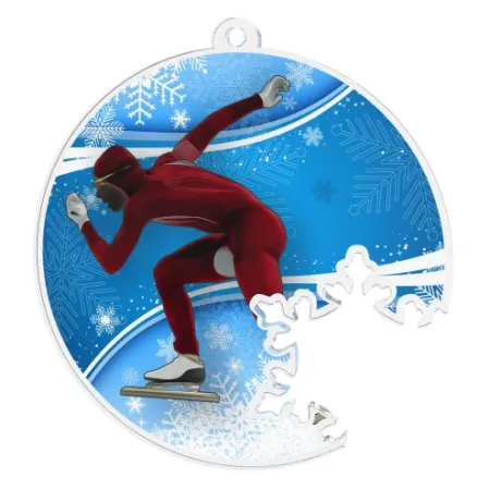 Akrylátová medaile MDAS050M6 | Bruslení Průměr cm: 5, Stuha: ST6