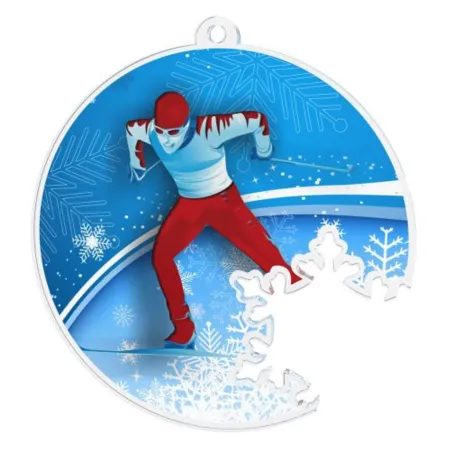 Akrylátová medaile MDAS050M8 | Běžky Průměr cm: 7, Stuha: ST11