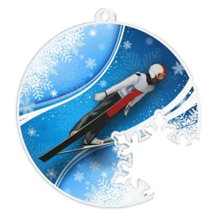 Akrylátová medaile MDAS050M9 | Skoky na lyžích Průměr cm: 7, Stuha: ST2