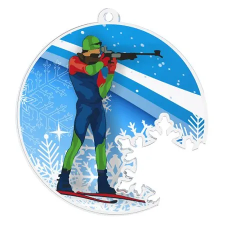 Akrylátová medaile MDAS050M10 | Biatlon Průměr cm: 7, Stuha: ST5