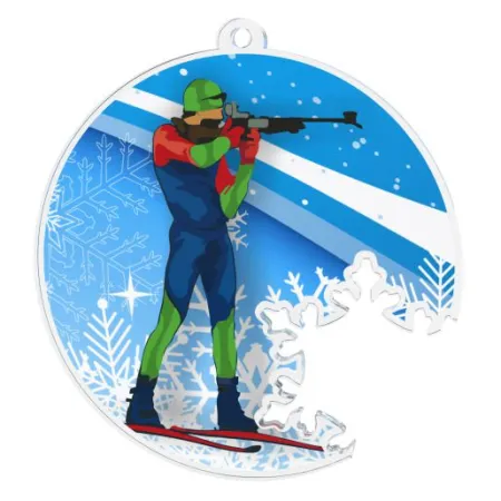 Akrylátová medaile MDAS050M10 | Biatlon Průměr cm: 7, Stuha: ST5