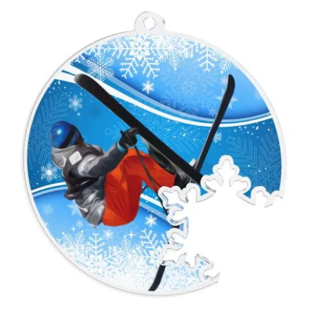 Akrylátová medaile MDAS050M11 | Zima Průměr cm: 7, Stuha: ST16