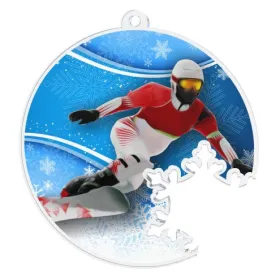 Akrylátová medaile MDAS050M12 | Snowboard Průměr cm: 7, Stuha: ST13