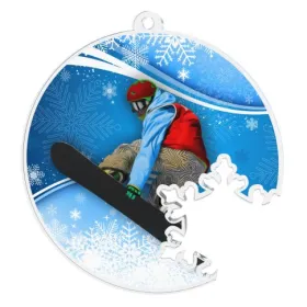 Akrylátová medaile MDAS050M16 | Snowboard Průměr cm: 5, Stuha: ST15