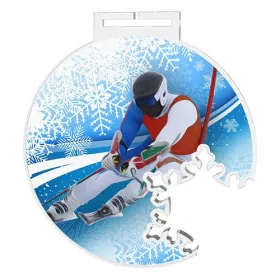 Akrylátová medaile MDAS0013 | Sjezdové lyžování Průměr cm: 9, Stuha: ST14