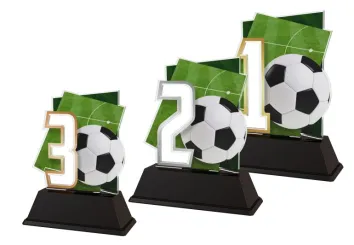 Akrylátová trofej NCUF001 | Fotbal Výška cm: 14, Barva: stříbro