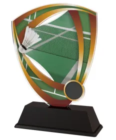 Akrylátová trofej CACUF001M2 | Badminton Výška cm: 13, Šířka cm: 8