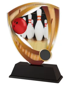 Akrylátová trofej CACUF001M4 | Bowling Výška cm: 13, Šířka cm: 8