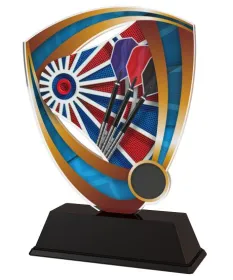 Akrylátová trofej CACUF001M5 | Šipky Výška cm: 13, Šířka cm: 8