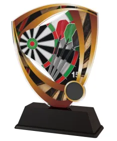 Akrylátová trofej CACUF001M6 | Šipky Výška cm: 17, Šířka cm: 12