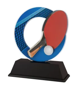 Akrylátová trofej ACLC2101M13 | Stolní tenis Výška cm: 14, Šířka cm: 11