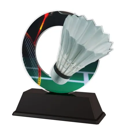 Akrylátová trofej ACLC2101M15 | Badminton Výška cm: 15, Šířka cm: 12