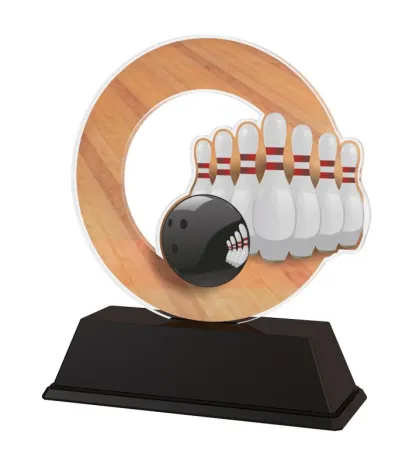 Akrylátová trofej ACLC2101M28 | Bowling Výška cm: 15, Šířka cm: 12