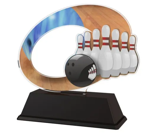 Akrylátová trofej ACLC2102M21 | Bowling Výška cm: 13, Šířka cm: 13.5