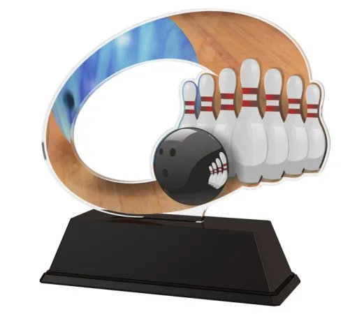 Akrylátová trofej ACLC2102M21 | Bowling Výška cm: 13, Šířka cm: 13.5