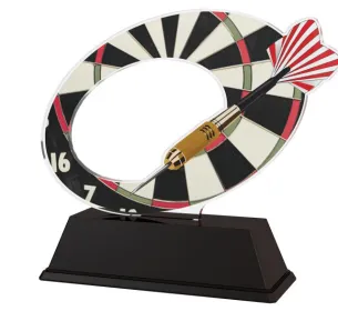 Akrylátová trofej ACLC2102M24 | Šipky Výška cm: 13, Šířka cm: 13.5