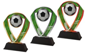 Akrylátová trofej ACRC001M01 | Fotbal Výška cm: 17, Barva: stříbro