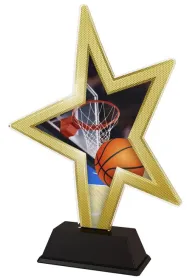 Akrylátová trofej STAR002M5 | Basketball Výška cm: 21, Šířka cm: 14.5