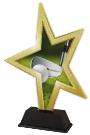 Akrylátová trofej STAR002M11 | Golf Výška cm: 21, Šířka cm: 14.5