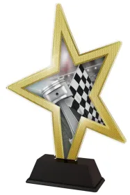 Akrylátová trofej STAR002M13 | Motorsport Výška cm: 23, Šířka cm: 16