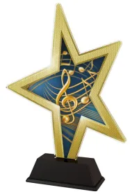 Akrylátová trofej STAR002M16 | Hudba Výška cm: 21, Šířka cm: 14.5